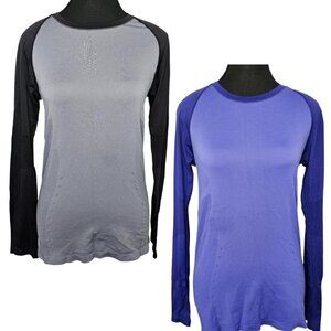 Champion Duo Dry Long Sleeve, Set of 2, Size Small, Purple and Black